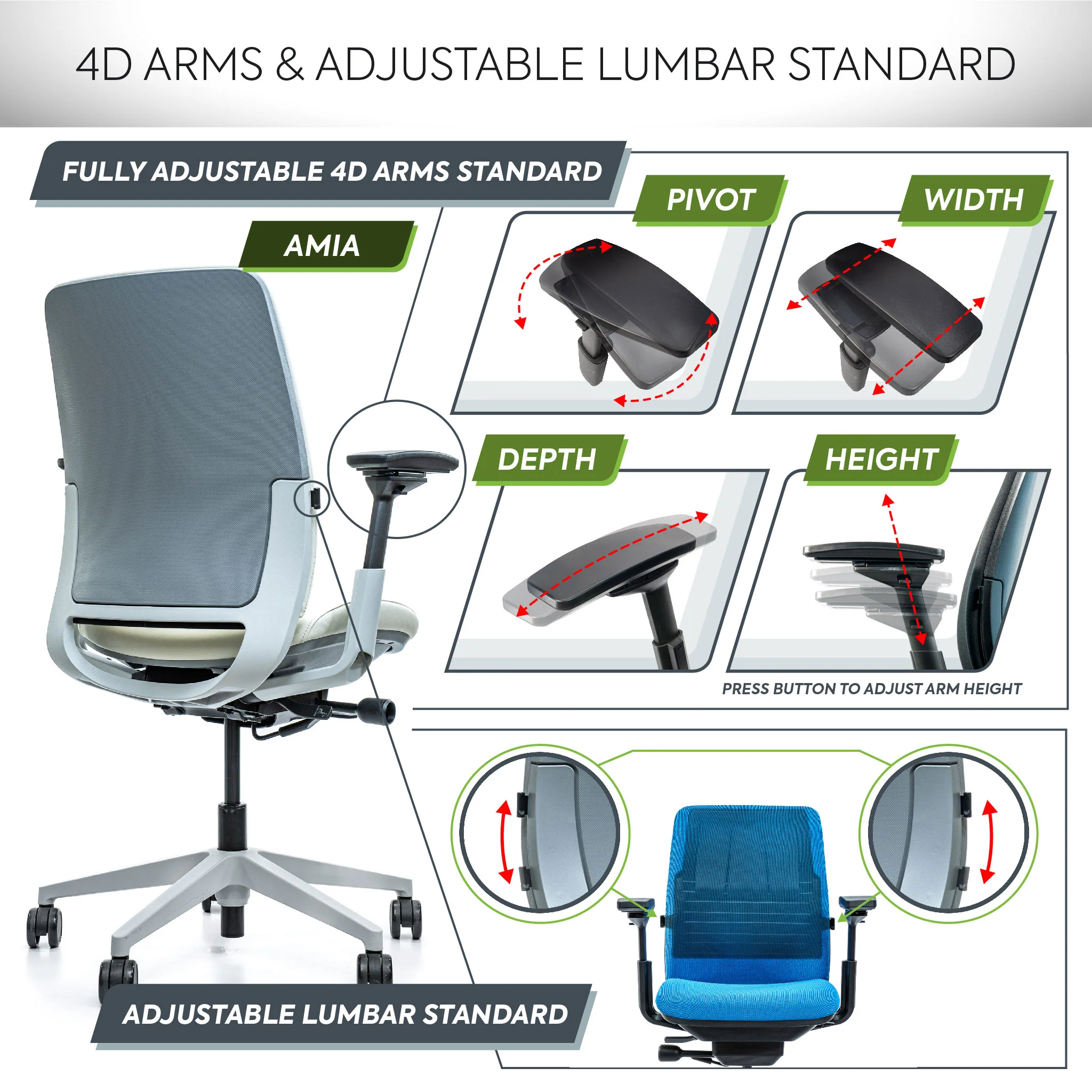 Steelcase Amia Ergonomic Office Chair - Remanufactured by Crandall - Image 5