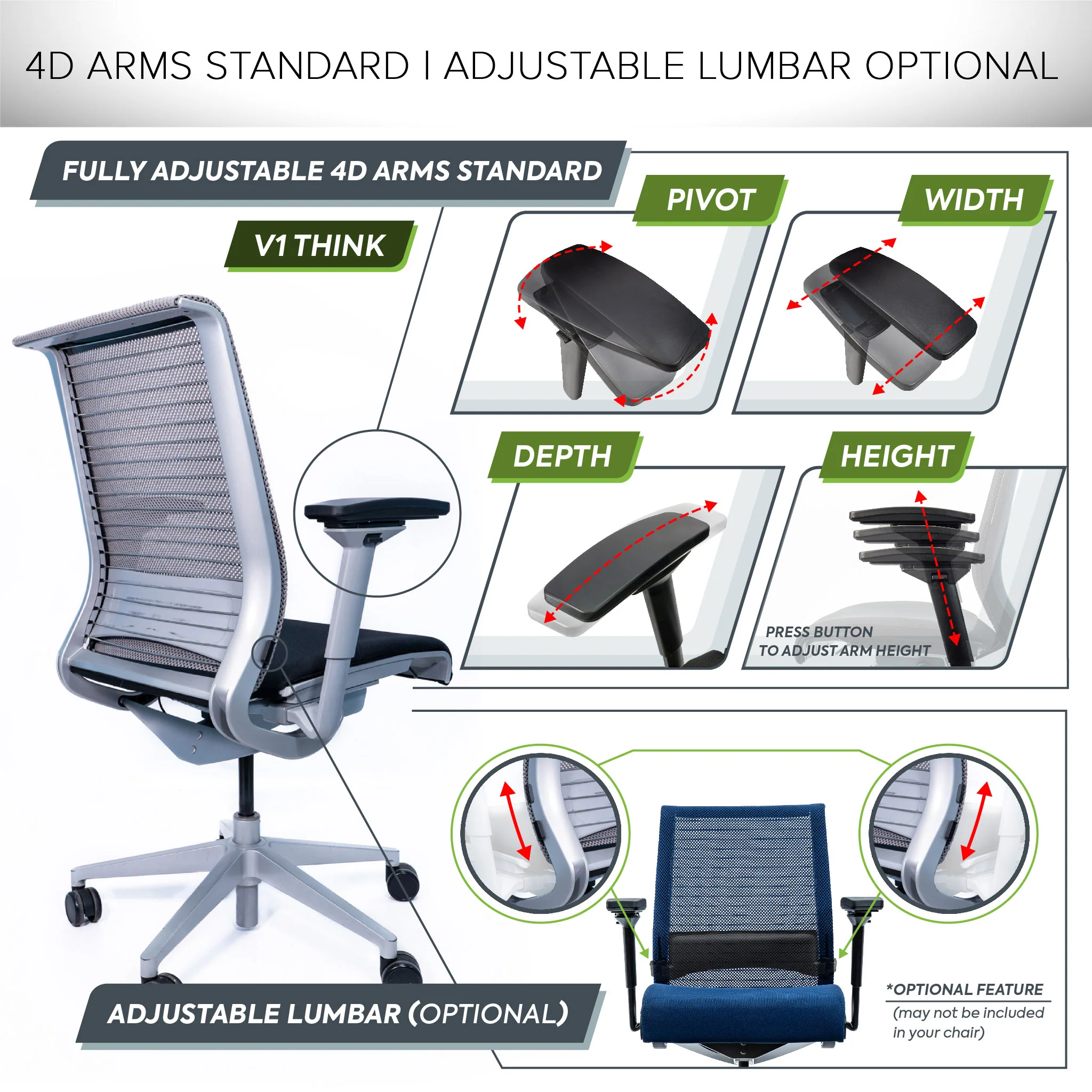 Steelcase V1 Think Ergonomic Office Chair - Remanufactured by Crandall - Image 5